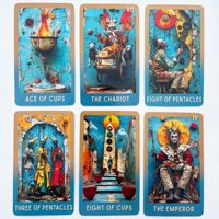 Kartu Tarot Gotik Surreal Cetak Warna Penuh Ramah Lingkungan Siap Kirim Grosir 78 Kartu 400 GSM Custom OEM ODM Kartu Spiritual