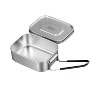 Boîte à lunch isotherme à double compartiment en acier inoxydable 304, portable, anti-fuite, avec poignée en silicone