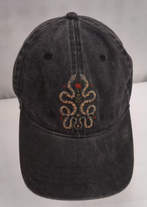 <b>Black</b> Embroidered <b>Baseball</b> <b>Cap</b> Denim Look Curved Brim Casual Adjustable Hat for Streetwear - Product Image 4