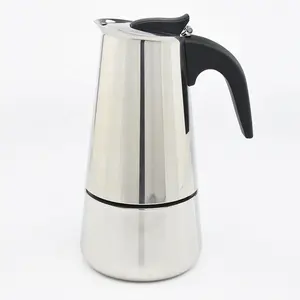 Italian Espresso Atas Kompor Stainless Steel, 2 Cangkir Latte Pembuat Kopi Moka Penkolator Pot