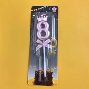 Nuevas Velas de Cumpleaños con Forma de Corona y Lazo Dorado Brillante, Número Digital del 0 al 9, Personalizadas, Extra Altas, de 20 cm, con Diseño de Sirena Brillante - Product Image 3