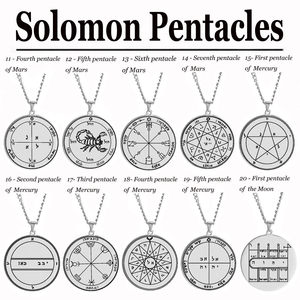 Collier en acier inoxydable avec amulette de Salomon, inaltérable et étanche, pendentif rune <span class=keywords><strong>44</strong></span> signes (Or, Bois, Eau, Feu, Terre, Lune, Soleil) - Product Image 2