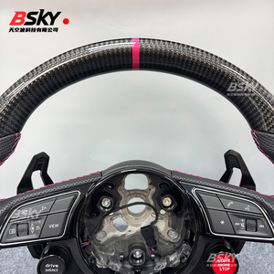 Volante de Cuero Perforado de Fibra de Carbono Personalizado, Compatible con <span class=keywords><strong>Audi</strong></span> <span class=keywords><strong>A1</strong></span> A3 A4 A5 A6 A7 RS R8 RS3 C7 Q5 Q7 S3B8 B9Q3 Q8 TT - Product Image 2