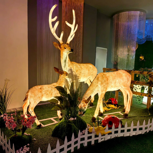 Décoration lumineuse de rennes pour extérieur, jardin, place publique, parc, événements festifs, éclairage commercial - Product Image 1