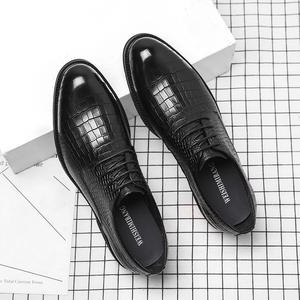 2026 Men's Leather <b>Shoes</b> Genuine Leather Business Formal Leather <b>Shoes</b> Groom's Wedding Thick Soled Height Increasing Derby <b>Shoes</b> - Product Image 6