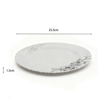 Ensembles de vaisselle de buffet en verre opale ovale extra large avec poignées pour transporter plusieurs assiettes et verres en même temps