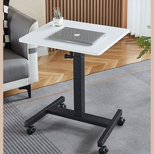 Table de levage pneumatique en métal moderne, table pliante portable, petit bureau, table d'ordinateur pour étudiants à domicile, table de travail avec hauteur réglable - Product Image 3