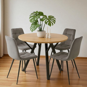 Sedia da Pranzo Ergonomica con <span class=keywords><strong>Schienale</strong></span> <span class=keywords><strong>Alto</strong></span>, Stile Nordico, Moderna, Imbottita in Tessuto a Righe con Base in Velluto - Product Image 4