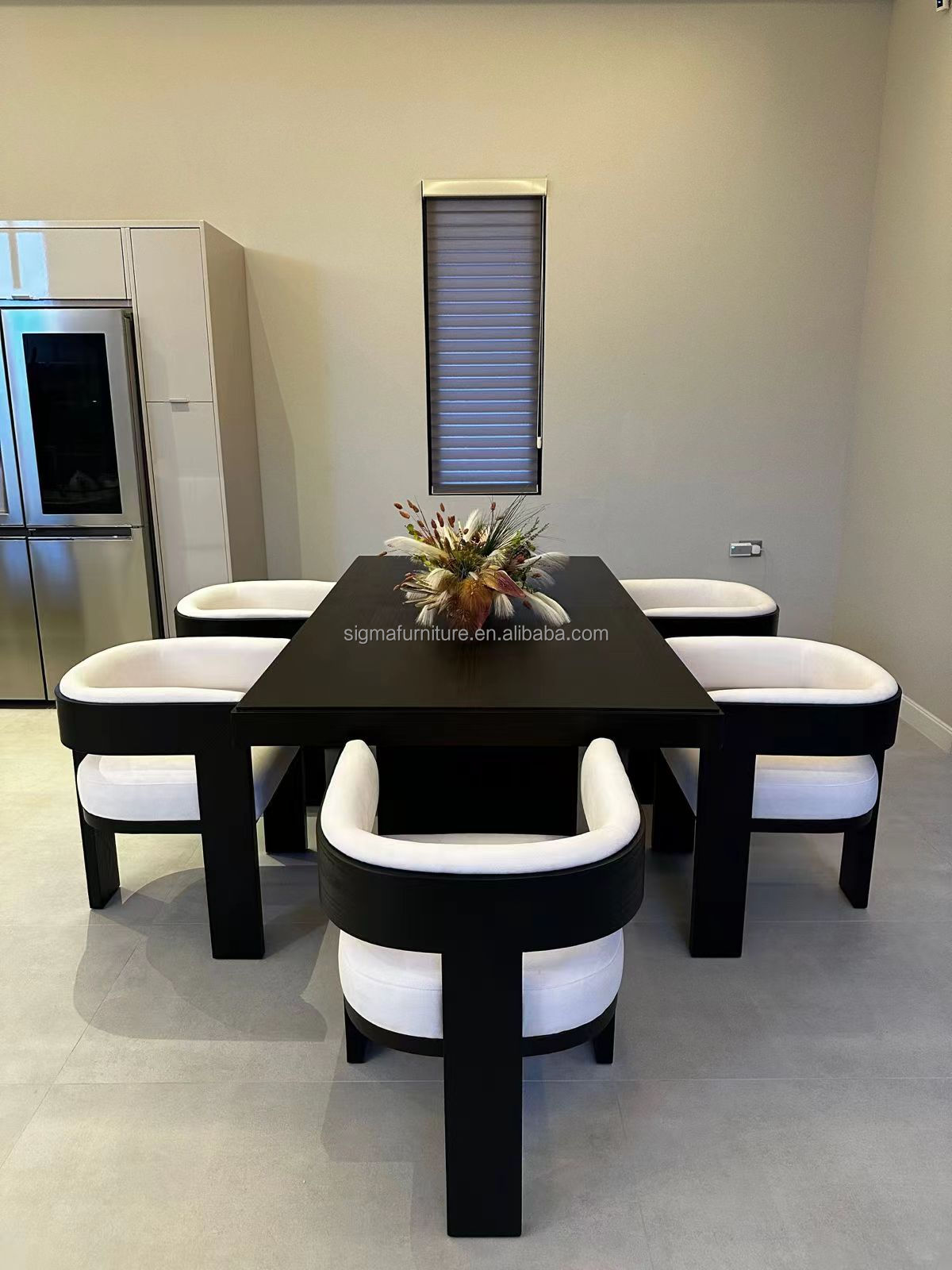 Wholesale Home Furniture Modern Nordic Style Restaurant Dining Room Wood Armrest Dining Chairs