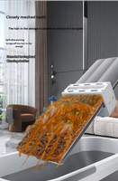 Ensemble Vadrouille Plate Sèche et Humide de Haute Qualité avec Manche Extensible pour un Nettoyage en Profondeur, Incluant un Seau de Séparation d'Eau Sale