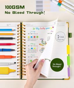 Taccuino a <span class=keywords><strong>spirale</strong></span> con Logo personalizzato con divisori copertina in pelle Premium 300 pagine College governed <span class=keywords><strong>grande</strong></span> B5 Journal pad durevole - Product Image 4