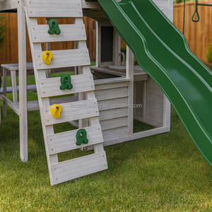 Aire de jeux extérieure durable en bois pour enfants, équipement de terrain de jeu en bois, balançoires de jardin pour enfants - Product Image 5