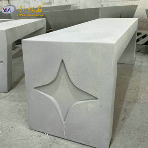 Nuevos Materiales de Construcción de Piedra Artificial, Banco de Piedra Artificial Gris, Concreto de Alto Rendimiento, Bancos para Patio Interior y Exterior, Banco Largo de GRC - Product Image 2