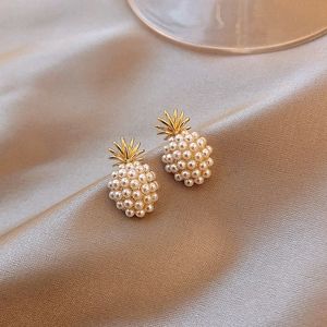 Orecchini a Perno con Perle e Ananas in Stile Coreano alla Moda, Regalo per Feste e Matrimoni per Donne - Product Image 5