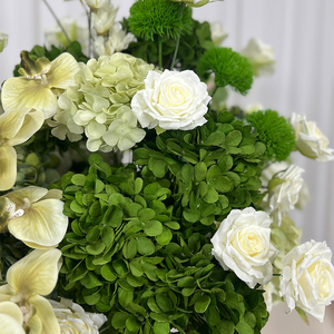 Boule de fleurs artificielle réaliste en soie verte fraîche, faite à la main, pour centres de table romantiques de mariage ou de rentrée scolaire, écologique - Product Image 3