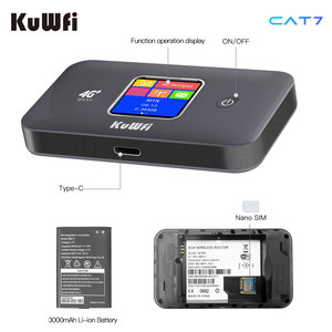 Cat7 4G + Kuwfi 2.4G 5.8G Dual Band Không Dây Di Động Xách Tay Mini Router Cat6 Wifi Router Cat7 4G Router Với 3000MAh Pin Lớn - Product Image 3