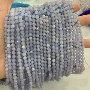Natural Gemstone Stone Faceted stone Beads Loose Lace agate 4mm necklace Jewelry Making Crystal Beads For Jewelry Making