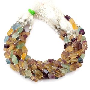 ลูกปัดฟลูออไรต์ทรงกลมเจียระไนแบบสเต็ปคัท หลายสี จาก SRK GEMS ทำด้วยมือจากอัญมณีธรรมชาติ รับรองโดยบุคคลที่สาม รัฐราชสถาน ขนาด 7x10 มม. 8x12 มม. - Product Image 4