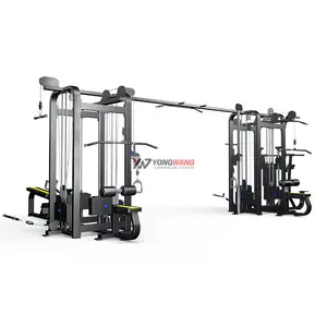 Máquina de ginástica equipamento de fitness 8 estações multifuncionais sistema de treinamento de cabos crossover conjuntos de esportes com porta quadrada