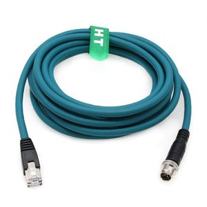 Câble Ethernet HangTon M12 8 broches X Code Mâle vers RJ45 CAT7e Gigabit pour caméra de lecture Baumer Cognex - Product Image 1