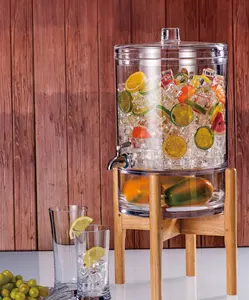 ECOBOX Dispenser minuman jus buah transparan, Dispenser plastik komersial untuk pajangan