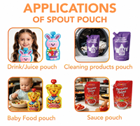 Sachet Doypack Contourné à Bec Verseur Facile à Ouvrir, Forme Spéciale, pour Boisson Détox Probiotique aux Enzymes de Fruits et Légumes pour la Santé Intestinale