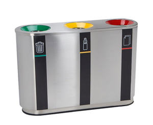 <span class=keywords><strong>Pattumiera</strong></span> <span class=keywords><strong>in</strong></span> acciaio inossidabile classificato Multi-compartimento per esterni - Product Image 1