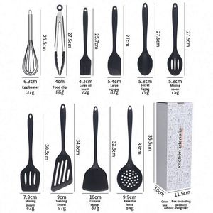 BPA Free Heat-Resistant <b>Silicone</b> Turner Spatula Spoon Cooking <b>Tools</b> 10PCS Food <b>Silicone</b> Kitchen Utensils Cooking Spatula Sets - Product Image 6