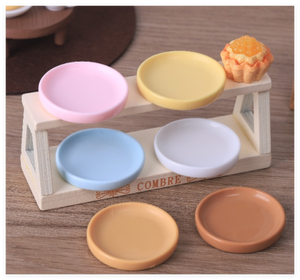 Set Miniatura di Vassoi da Tè per Casa delle Bambole, Dipinti a Mano, Stile Cartone Animato Kawaii, Giocattoli da <span class=keywords><strong>Cucina</strong></span> per Bambini, Ornamento Natalizio - Product Image 3