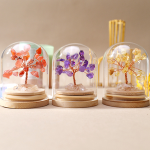 Vente en gros : Bouteilles à vœux en <span class=keywords><strong>pierre</strong></span> concassée avec arbre de la fortune en cristal naturel, artisanat en cristal, cadeaux de décoration intérieure - Product Image 4