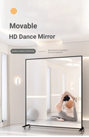 Miroir de danse portable et mobile sur roulettes pour la maison, la salle de sport, le studio de fitness, miroir sur pied grand format HD personnalisable