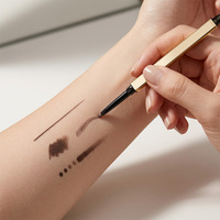 Crayon à sourcils triangulaire personnalisé, automatique, imperméable, cosmétique, double embout avec brosse