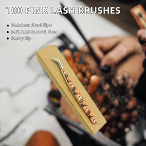 100 brosses à mascara jetables en acier inoxydable, brosses à sourcils en cristal, brosses à cils à pointe fine, texture lisse pour les cils - Product Image 2