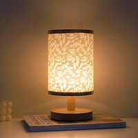 Lampe de chevet - Lampe de table moderne avec abat-jour en tissu de lin, lampes de bureau en bois pour chambres à coucher, bureau