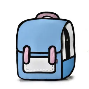 Bolsa de escola 3d, novidade, bolsa estéreo, mochila comic ag1056