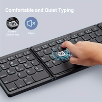 NOUVEAU Mini clavier sans fil BT pliable avec pavé numérique, pavé tactile à membrane plastique - Portable pour ordinateur de bureau, ordinateur portable, tablette et PC