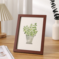 Marcos de fotos de 6x8 pulgadas, marcos de madera natural con mesa de plástico de plexiglás y pantalla de montaje en pared, decoración de hogar y oficina