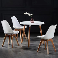 Modernes Holz Runde Chinese Cafe Esstisch und Stuhl Set Restaurant HDF Esstisch