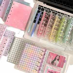 Nouveau style coréen A7, classeur à 3 anneaux en PVC souple transparent multicolore, porte-cartes et photos, papier à feuilles mobiles, cadeau - Product Image 1