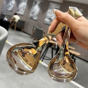 Cucharón para sopa de acero inoxidable 304, cabeza grande y profunda con gancho para servir en ollas calientes de cocina - Product Image 2