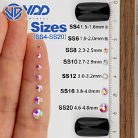 VDD Venta al por Mayor de Cristales de Vidrio de Alta Calidad SS4-SS20, Piedras de Estrás con Reverso Dorado, para Decoración de Uñas, Manualidades y DIY