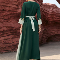 Abayas musulmanes pour femmes 2026 Eid Ramadan, ensembles 2 pièces pour fête à Dubaï, robe Abaya Cardigan brodée avec lacets, Caftan marocain