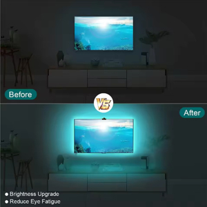 Bande Lumineuse <span class=keywords><strong>de</strong></span> Synchronisation TV Nouvelle Génération 5V WS2812B RIBIC avec Écran, Rétroéclairage TV, Capteur AR et Synchronisation Musicale - Product Image 3