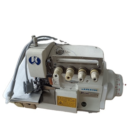 USED JACK FOUR THREAD OVERLOCK WITH NEW DIRECT DRIVE SEWING MACHINE 700 Jack Auto Trimmer Sewing Machine Industrial Jack brand