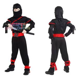Disfraz de Ninja de Halloween para Niños HP, Mono de Cosplay con Capucha y Cubre Rostro, Traje Rojo y Negro para Juego de Roles en Fiestas y Eventos - Product Image 1