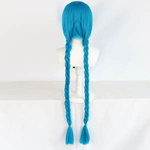 bouclé blond rose bleu vague perruque femmes partie latérale Costume perruques cheveux synthétiques pour la fête d'halloween - Product Image 4