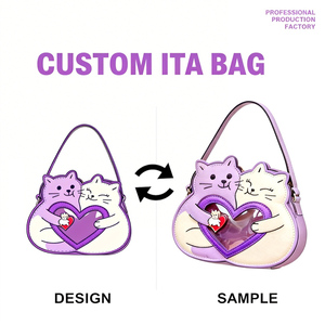 กระเป๋าอิตะรูปหัวใจใสแบบน่ารัก ดีไซน์เปลี่ยนหน้าได้ สำหรับผู้หญิง กระเป๋าถือแบรนด์เนมหรูหรา ขายส่ง - Product Image 3