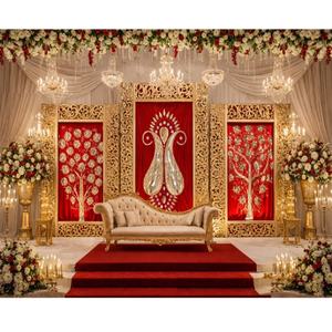 Royal Golden Carved <b>Wedding</b> Backdrop <b>Frames</b> Customized Handmade Lightweight Fiber <b>Wedding</b> Panels At Factory Price Atlanta Sale - Product Image 1