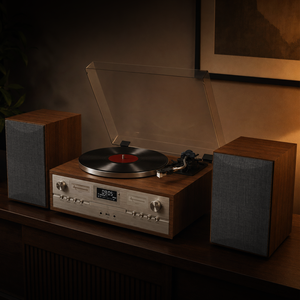 Tourne-disque vinyle classique avec cartouche <span class=keywords><strong>AT3600L</strong></span>, connexion sans fil CD, haut-parleur stéréo externe, centre musical - Product Image 4