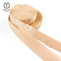 Vente en gros usine : Soutien-gorge en sergé de nylon brillant avec bretelles, dentelle picot, bande élastique jacquard et tissu peluche antidérapant